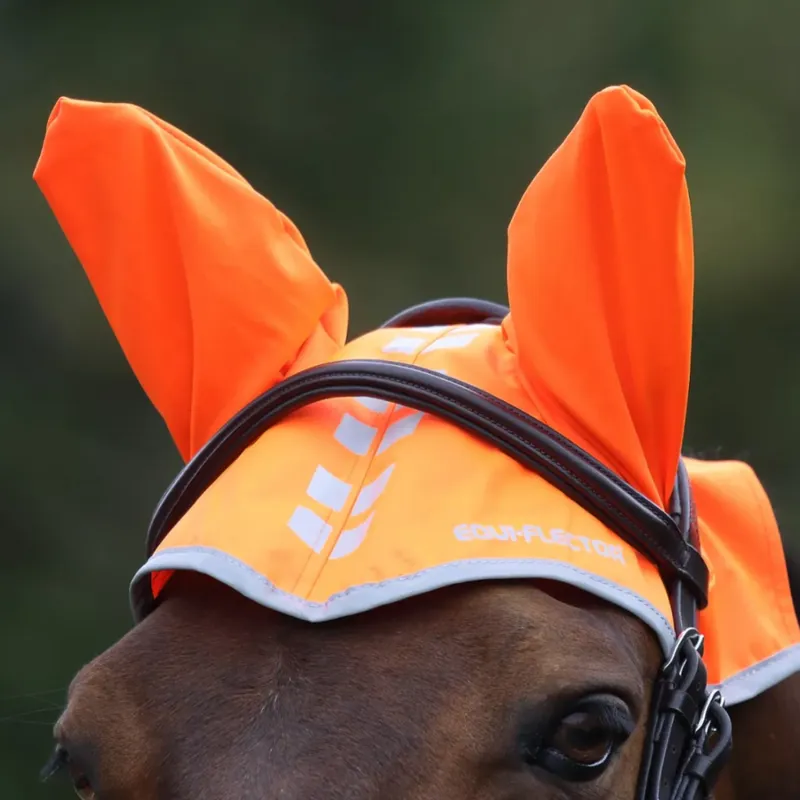 Shires EQUI-FLECTOR Fly Veil in Orange